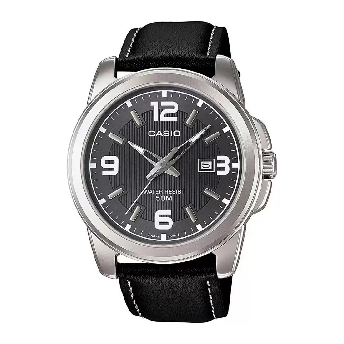 Casio Enticer MTP-1314L-8AVDF Date Black Leather Belt Men’s Watch
