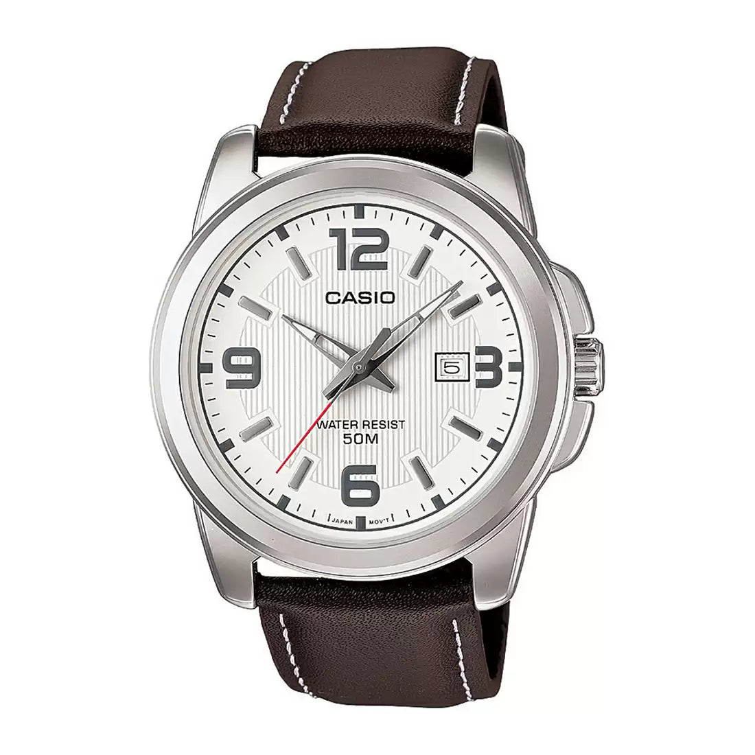 Casio Enticer MTP-1314L-7AVDF Date Brown Leather Belt Men’s Watch