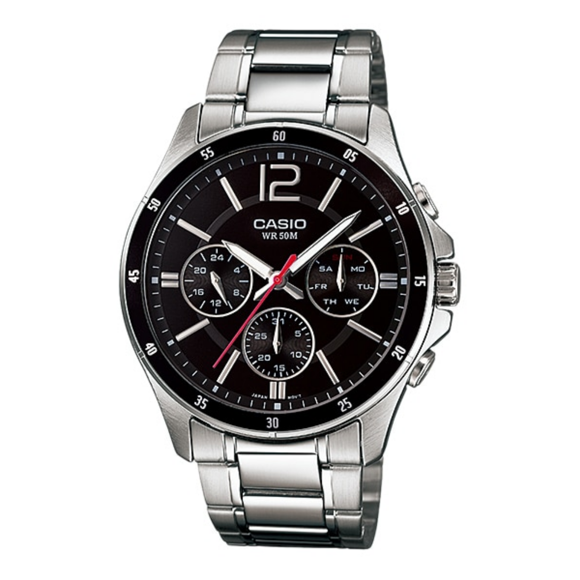 Casio Enticer MTP-1374D-1AVDF Multifunction Silver Chain Men’s Watch