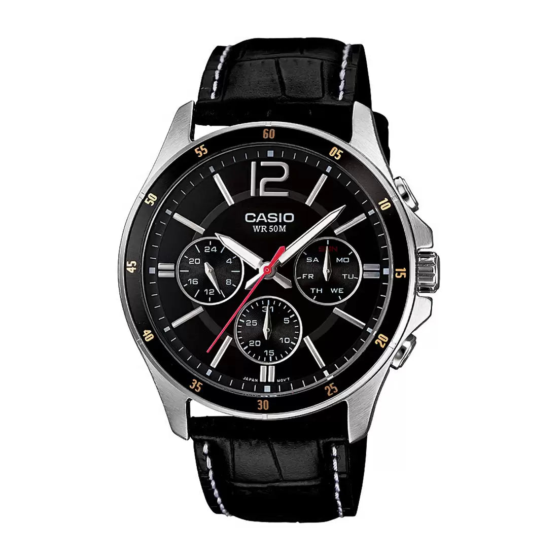 Casio Enticer MTP-1374L-1AVDF Multifunction Leather Belt Men’s Watch