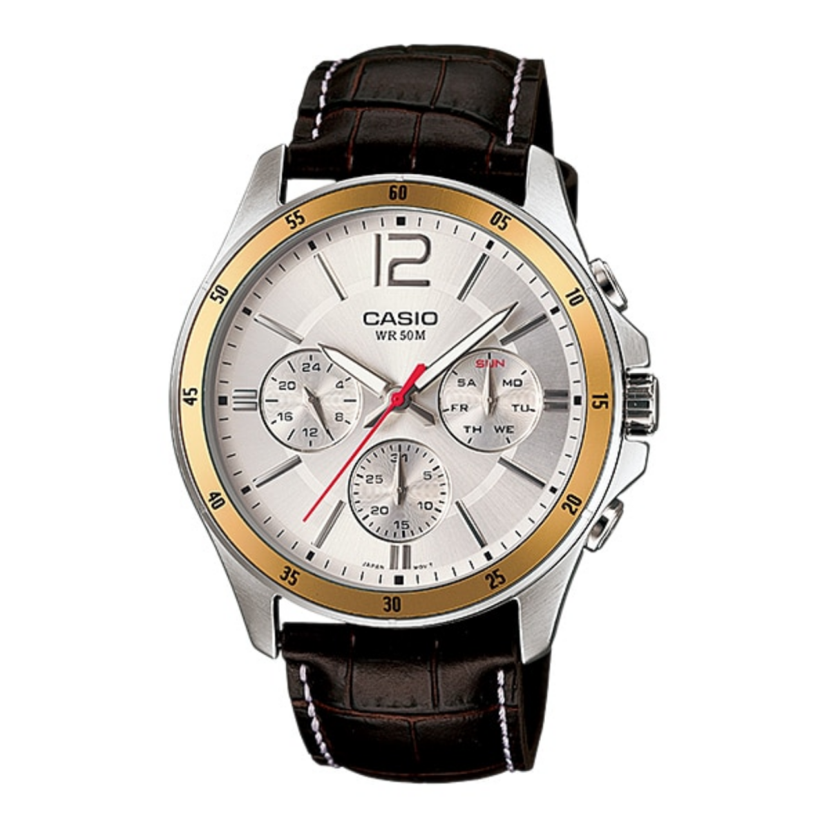 Casio Enticer MTP-1374L-7AVDF Multifunction Leather Belt Men’s Watch