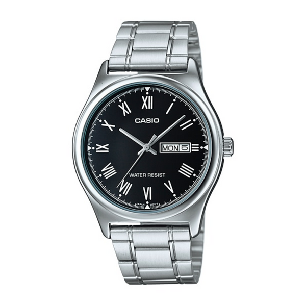 Casio Enticer MTP-V006D-1BUDF Day Date Silver Chain Men’s Watch