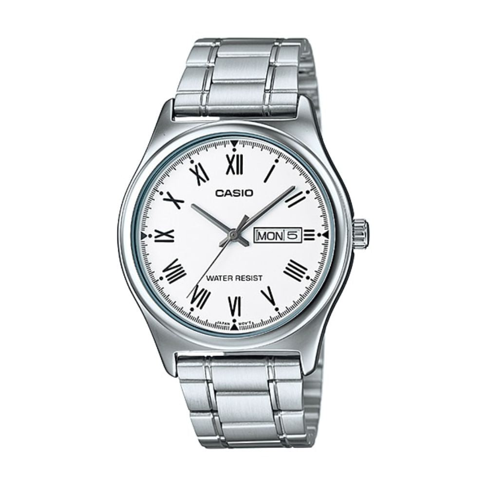 Casio Enticer MTP-V006D-7BUDF Day Date Silver Chain Men’s Watch