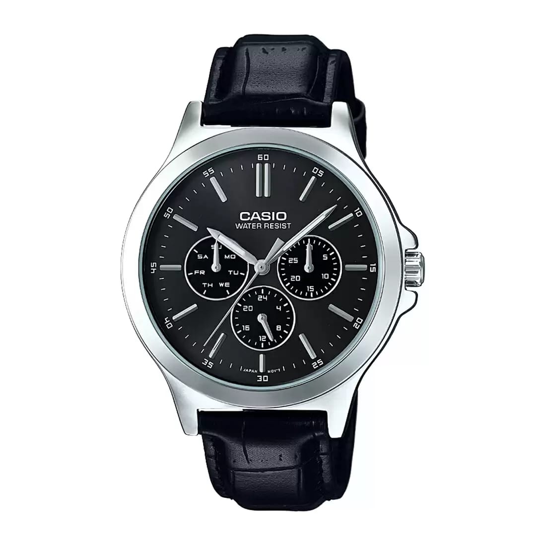 Casio Enticer MTP-V300L-1AUDF Multifunction Black Belt Men’s Watch