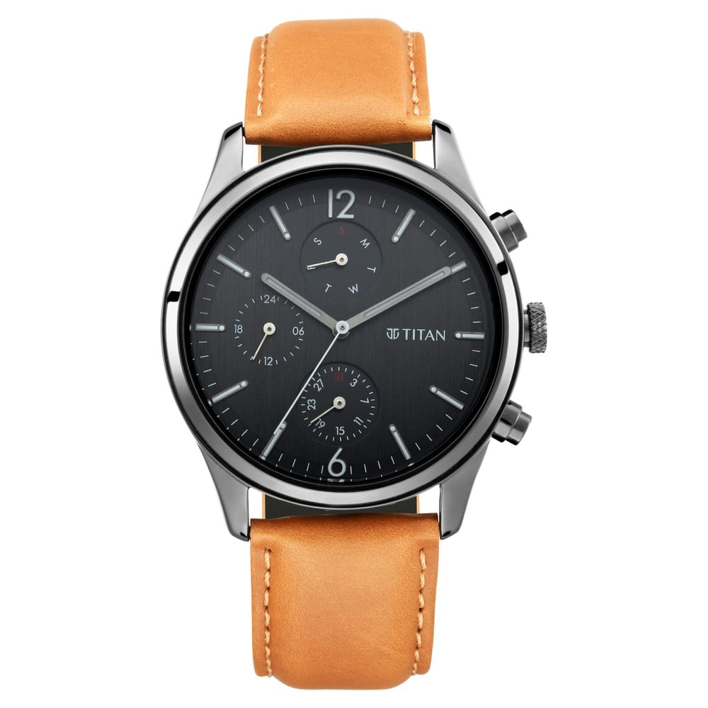 NR1805NL02 Titan Men’s Metropolitan Charm: Men’s Multifunctional Black Watch