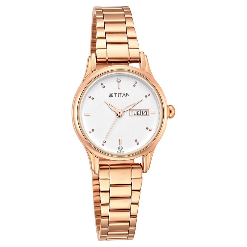 Titan 2656WM01 Women’s Lagan Watch: Rose Gold Accents & Refined Elegance