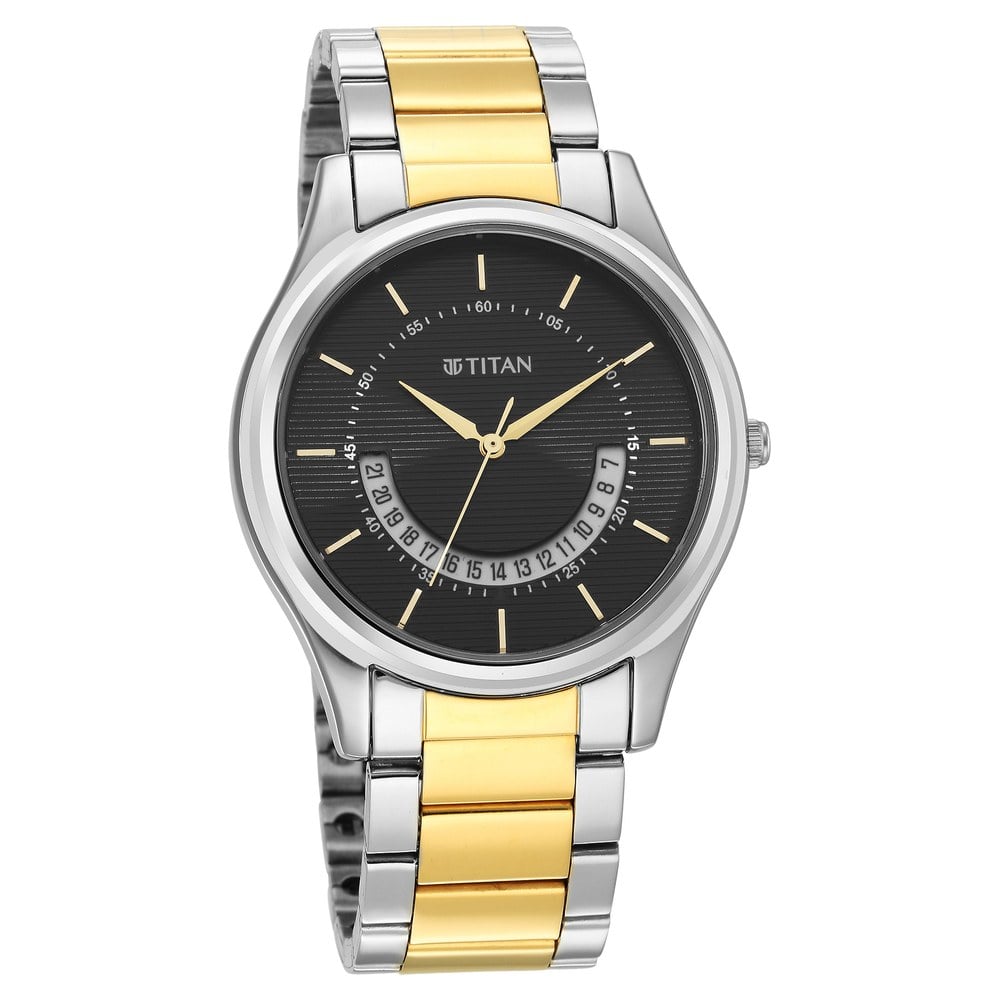 Titan NR1713BM02 Men’s Multifunction Karishma: Two-Tone Steel Elegance Watch