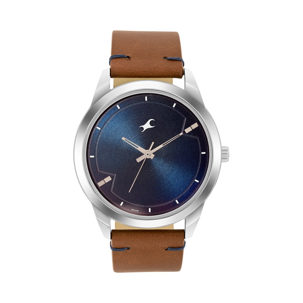 Fastrack 3308SL01 Stunners Quartz Analog Blue dial Leather Strap Watch for Guys