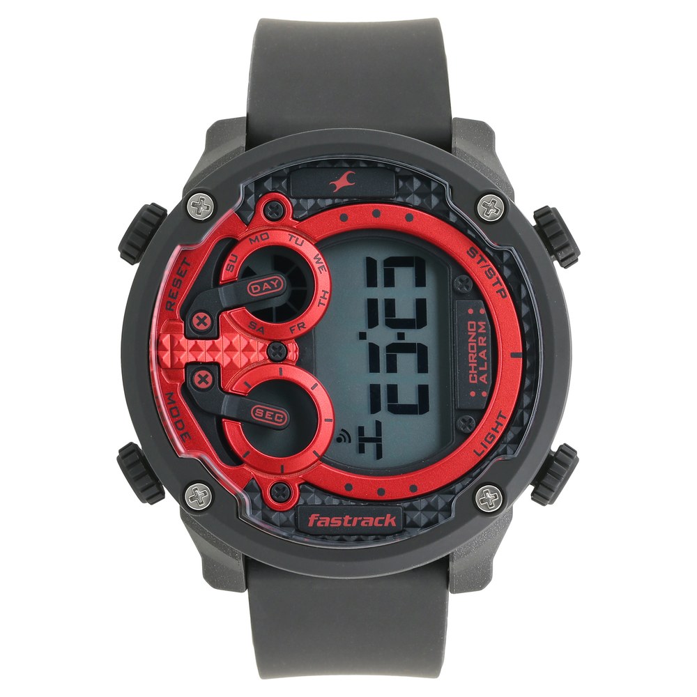 Fastrack NP38045PP01 Trendies Digital Red Dial Silicone Strap Watch for Guys