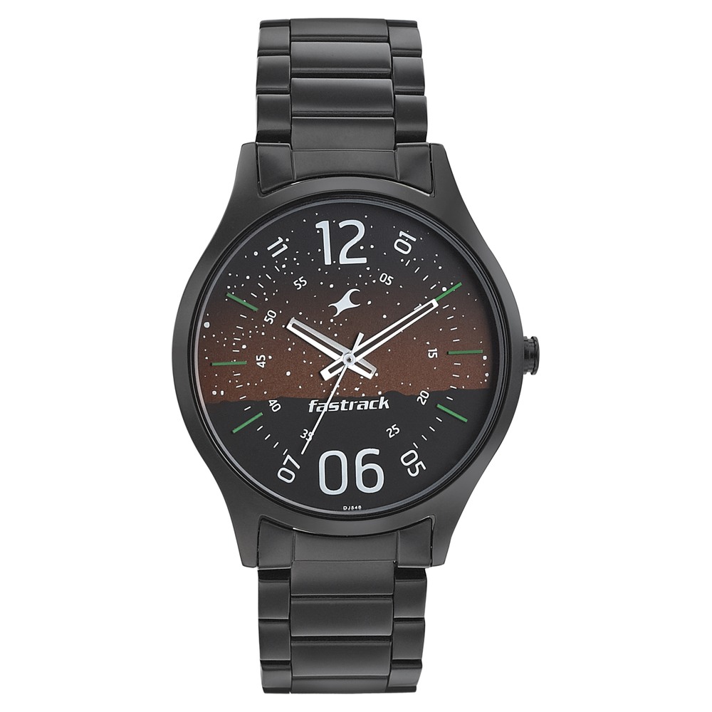 Fastrack NR3184NM01 Space Rover Quartz Analog Brown Dial Stainless Steel Strap Watch for Guys