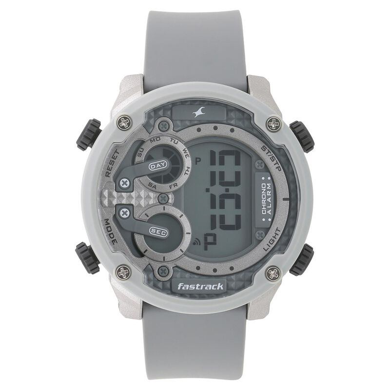 Fastrack NR38045PP02 Trendies Digital Grey Dial Silicone Strap Watch for Guys