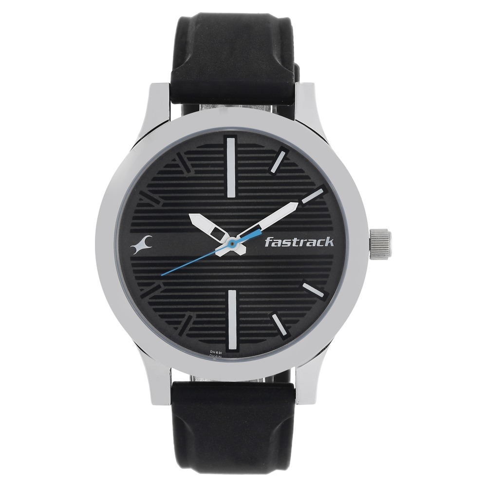 Fastrack 38051SP01 Quartz Analog Grey Dial Silicone Strap Watch for Guys